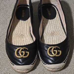 Gucci Black Espadrille Flats